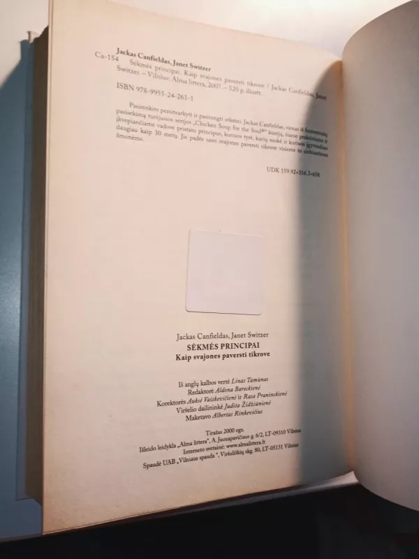 Sėkmės principai - Jack Canfield, Janet Switzer, knyga 4