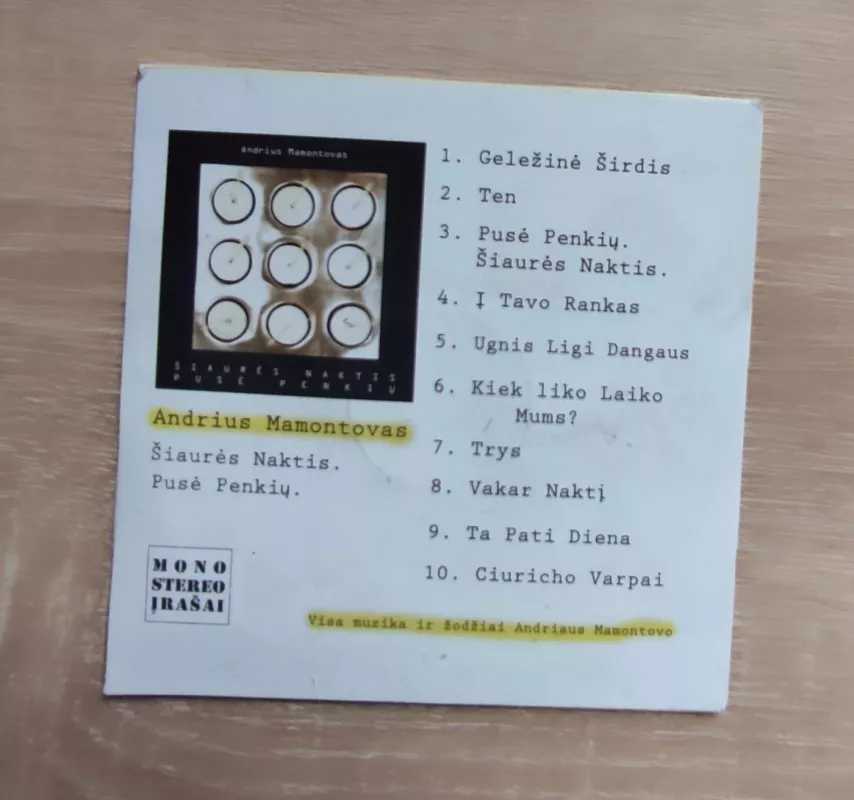 Šiaurės naktis. Pusė penkių. - Andrius Mamontovas, plokštelė 3