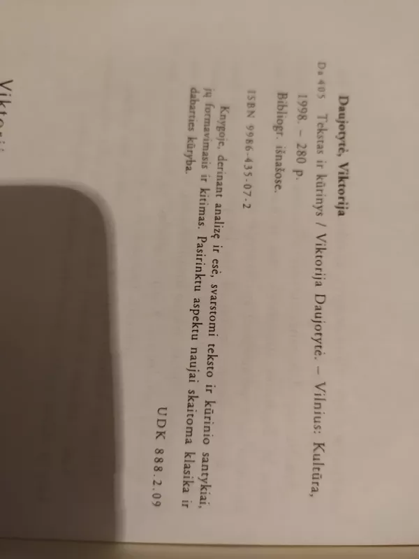 Tekstas ir kūrinys - Daujotytė, knyga 4