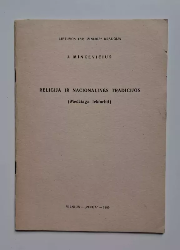 Religija ir nacionalinės tradicijos 1980 - Jokūbas Minkevičius, knyga 2
