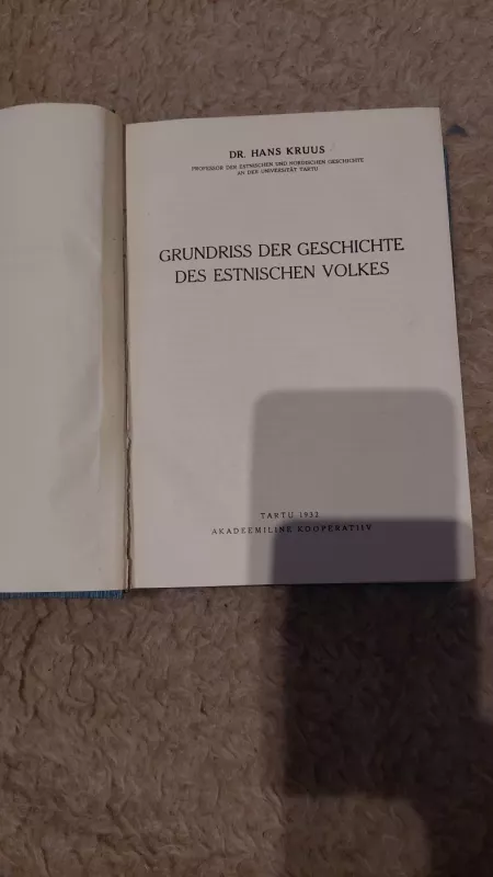 Eesti. Grundriss der geschichte des estnischen volkes - Hans Kruus, knyga 3