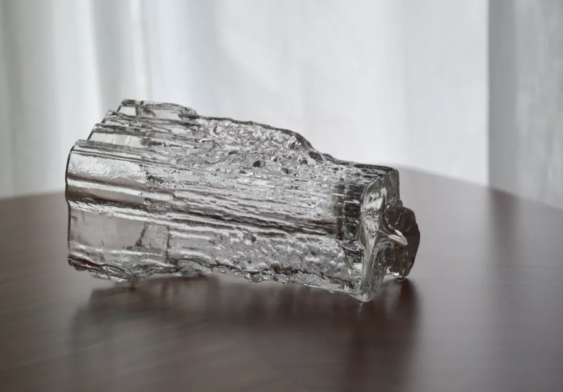 Vintage Iittala Finland Tapio Wirkkala krištolo vaza Pinus su parašu - , namai ir interjeras 6