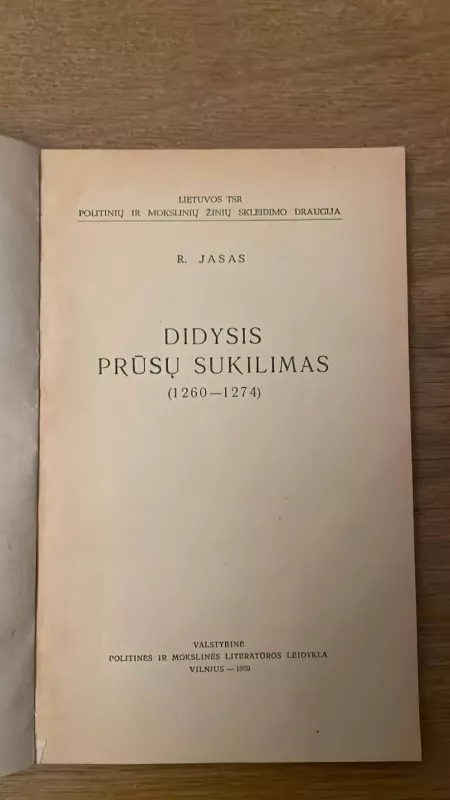 Didysis prūsų sukilimas - R.Jasas, knyga 3