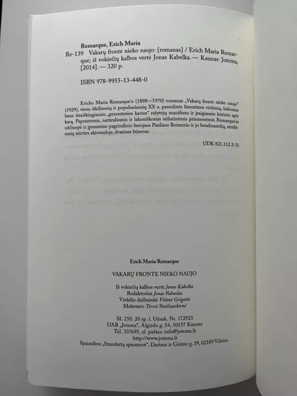 Vakarų fronte nieko naujo - Erich Maria Remarque, knyga 3