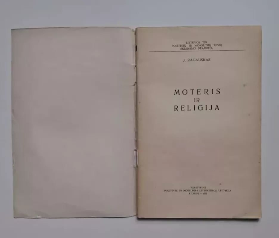 Moteris ir religija 1959 - J.Ragauskas, knyga 3