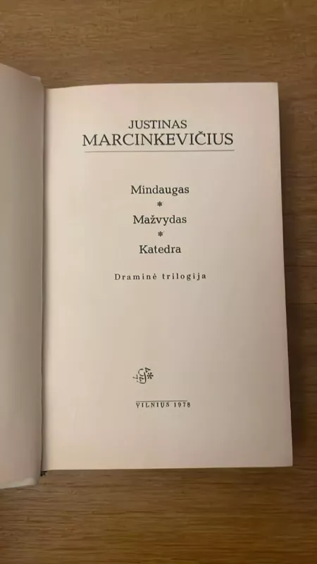 Mindaugas Mažvydas Katedra - Justinas Marcinkevičius, knyga 4