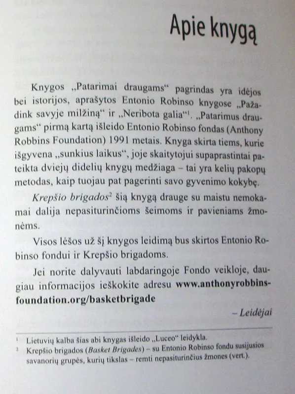 Patarimai draugams - Robbins Anthony, knyga 5