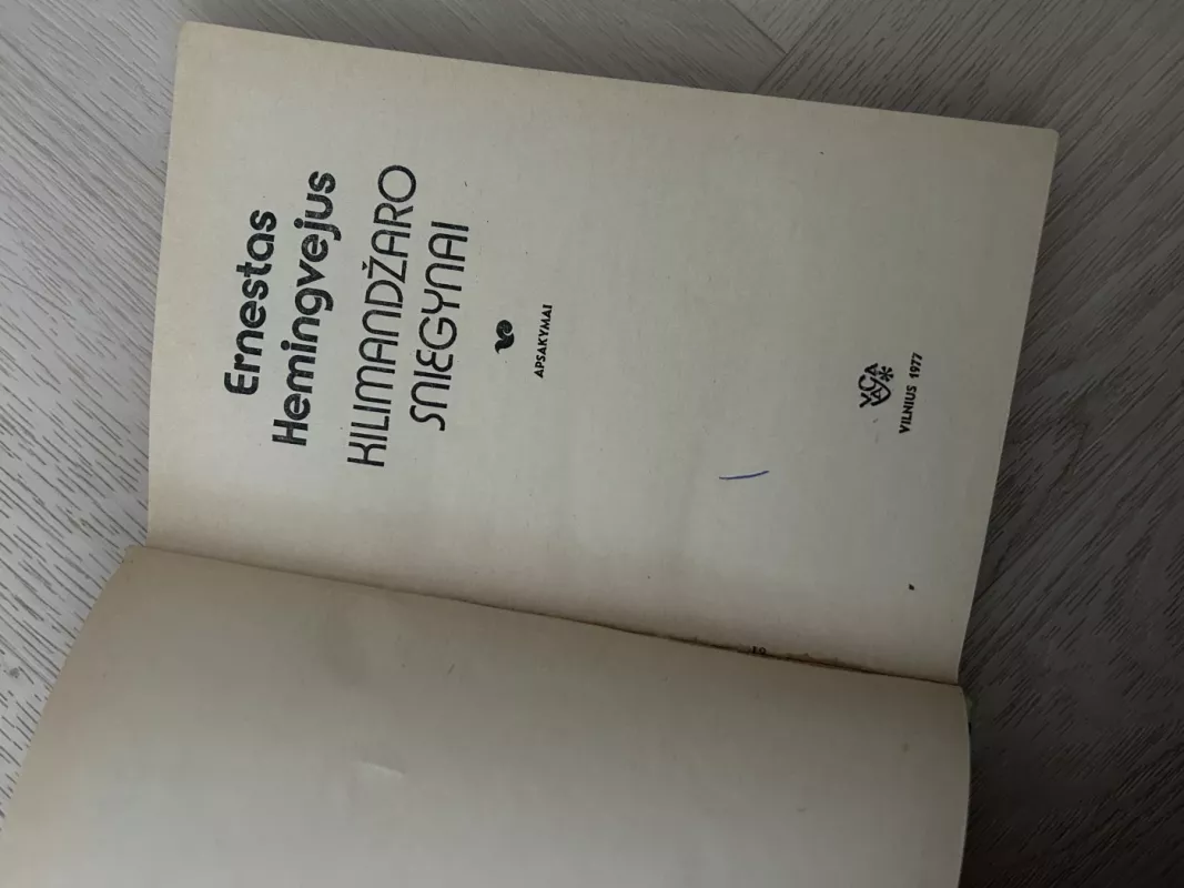Kilimandžaro sniegynai - Ernestas Hemingvėjus, knyga 4