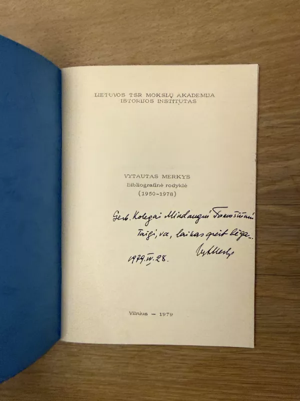 Vytautas Merkys Bibliografinė rodyklė - Vytautas Merkys, knyga 3