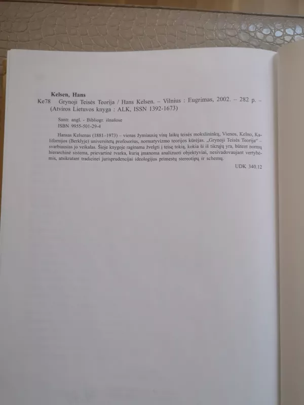 Grynoji teisės teorija - Hans Kelsen, knyga 5