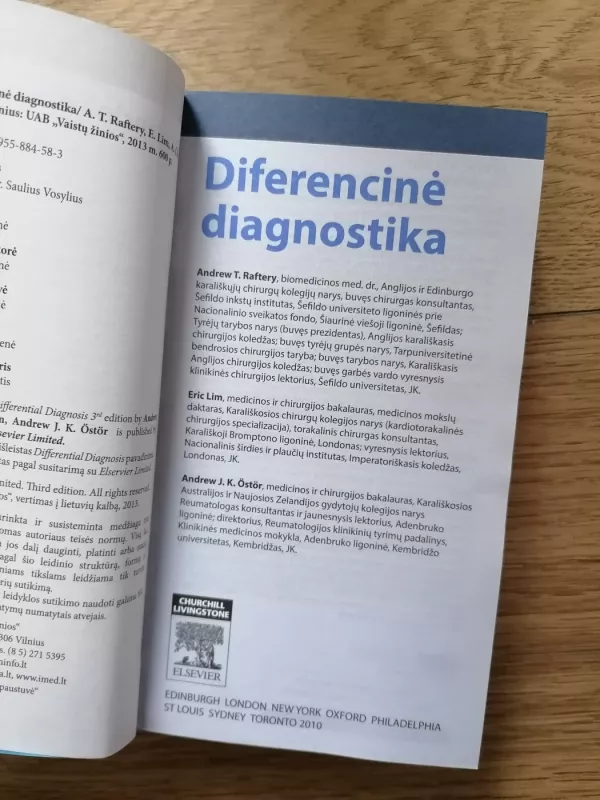 Diferencinė diagnostika - ir kiti Andrew T.Raftery, Eric Lim, knyga 3