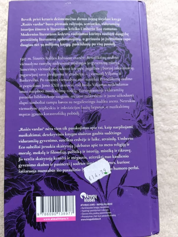 Rožės vardas: romanas - Umberto Eco, knyga 2