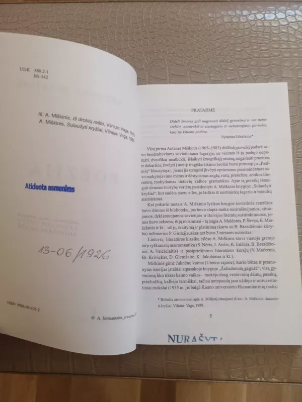 Poezija - Antanas Miškinis, knyga 6