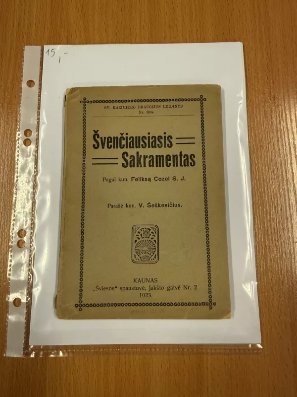 Švenčiausiasis Sakramentas - Kun. dek. V. Šeškevičius, knyga 2