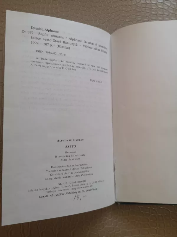 Sapfo - A. Daudet, knyga 5