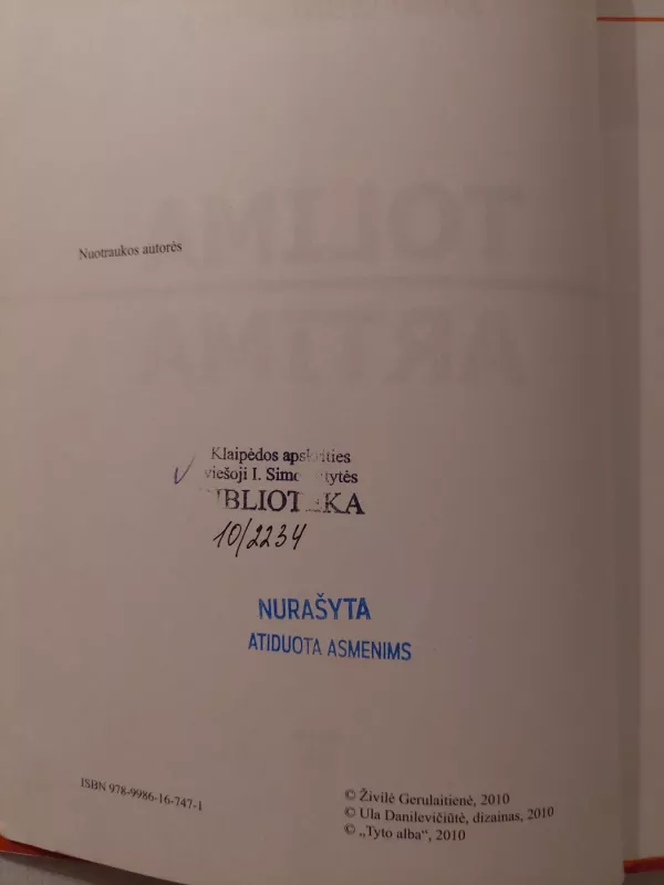Tolima artima - Živilė Gerulaitienė, knyga 3