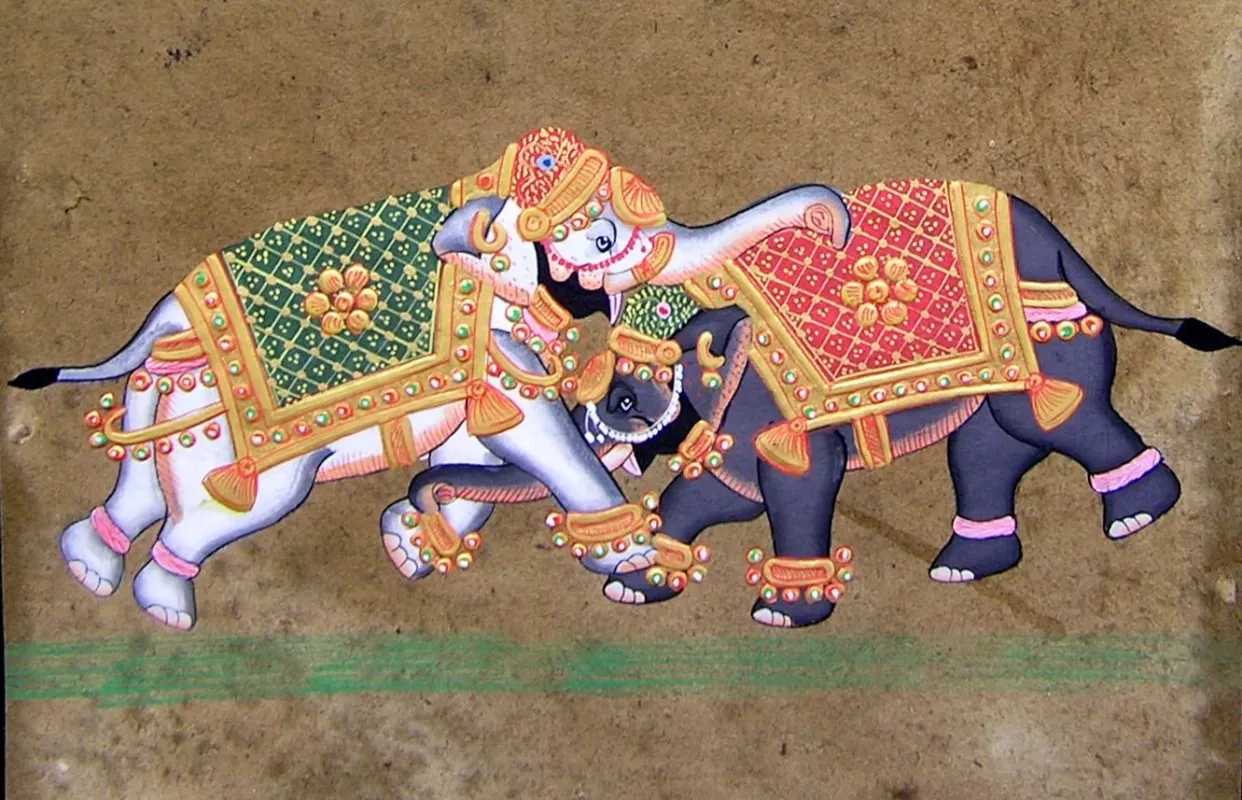 Paveikslas ant žyminio popieriaus / Džaipuro vyriausybė, Radžastanas, Indija - , namai ir interjeras 4