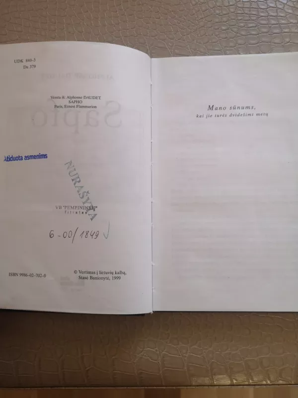 Sapfo - A. Daudet, knyga 4