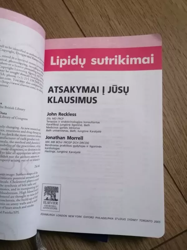 Lipidų sutrikimai - John Reckless, Jonathan  Morrell, knyga 3