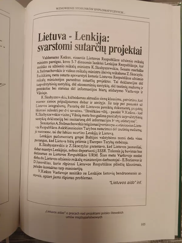 Historia Przedstawicielstwa dyplomatycznego Litwy w Polsce - Jurgis Akromas, Pawel Libera, Egidijus Meilūnas, Evaldas Stankevičius, Audrius Žulys, knyga 4