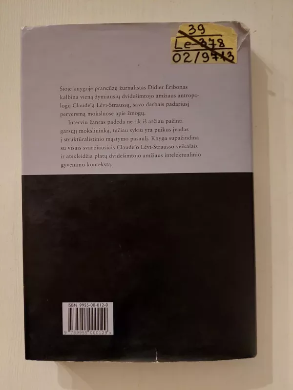 Iš arti ir iš toli: interviu knyga - Claude Levi-Strauss, Didier Eribon, knyga 5