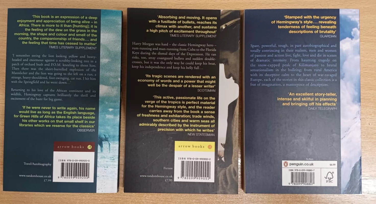 Trijų E.Hemingvėjaus knygų rinkinys - Ernest Hemingway, knyga 3