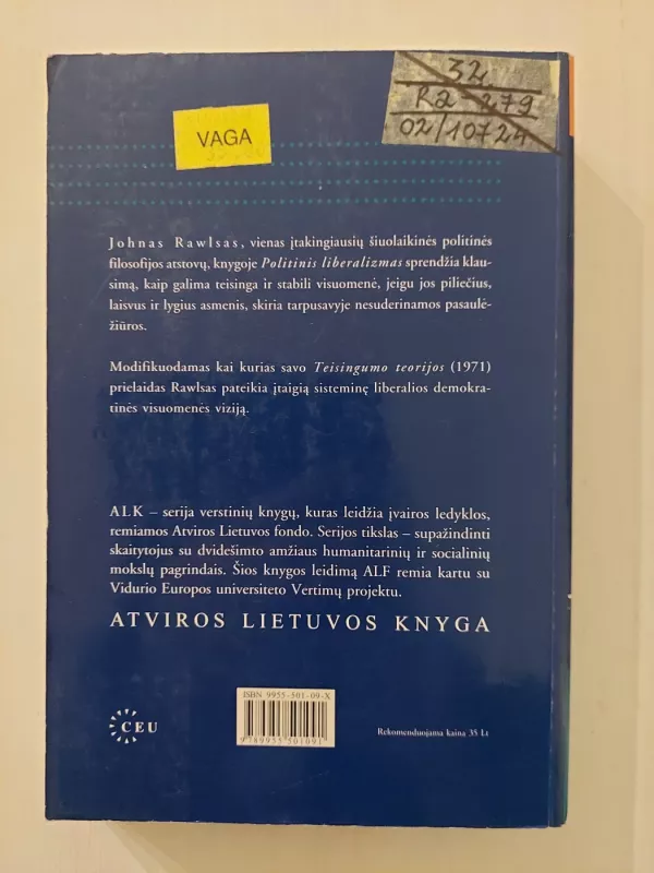 Politinis liberalizmas - John Rawls, knyga 4