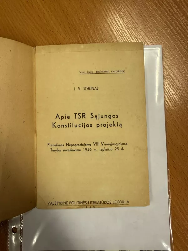 Apie TSR Sąjungos Konstitucijos projektą - Josifas Stalinas, knyga 3