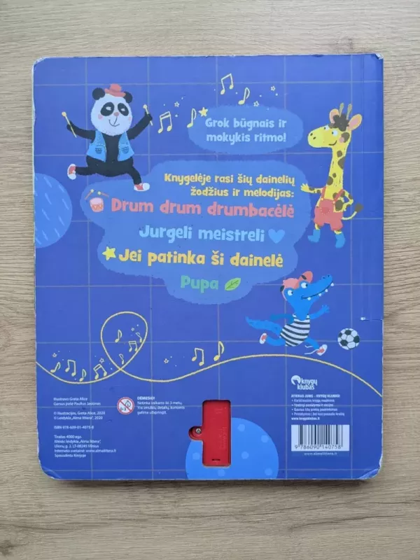 Drum Drum Drumbacėlė. Groju būgnais. Mokausi lietuviškų dainelių - Greta Alice, knyga 6