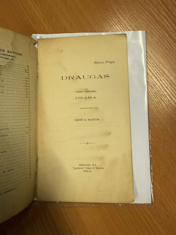 Draugas. Vieno veiksmo drama - Marco Praga, knyga 3