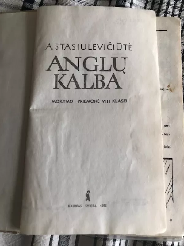 Anglų kalba English 8 (1985) - Alma Stasiulevičiūtė, knyga 3