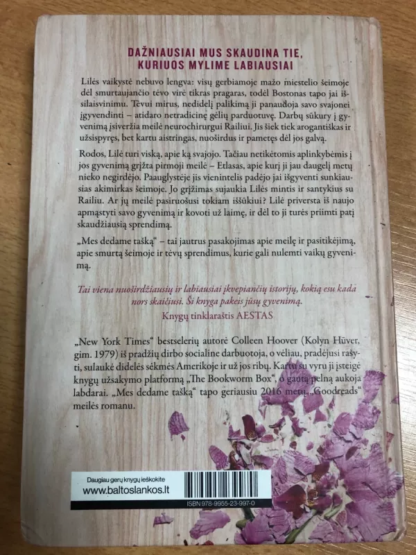 Mes dedame tašką - Colleen Hoover, knyga 3