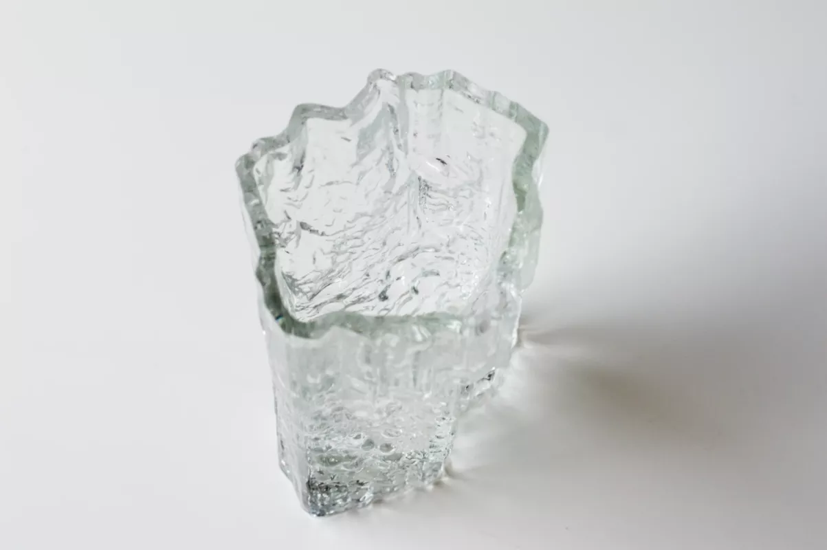 Vintage Iittala Finland autorinė Tapio Wirkkala krištolo vaza Pinus - , namai ir interjeras 4