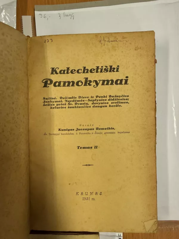 Katechetiški Pamokymai I- III t. 1931m. - Juozapas Remeikis, knyga 4