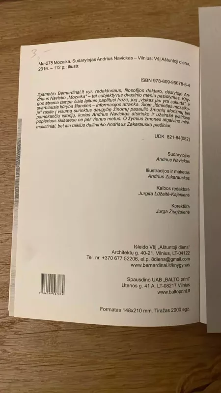 Mozaika pagal Andrių Navicką - Andrius Navickas, knyga 3