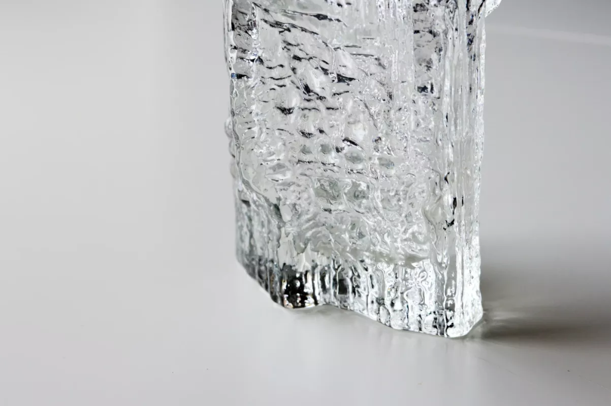 Vintage Iittala Finland autorinė Tapio Wirkkala krištolo vaza Pinus - , namai ir interjeras 6