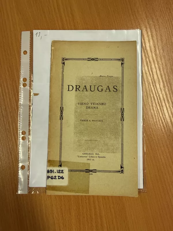 Draugas. Vieno veiksmo drama - Marco Praga, knyga 2