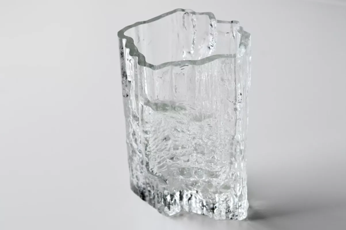 Vintage Iittala Finland autorinė Tapio Wirkkala krištolo vaza Pinus - , namai ir interjeras 2