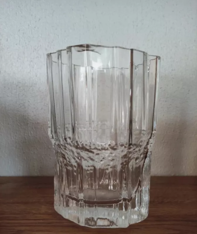 Vintage Iittala Finland Tapio Wirkkala krištolo vaza Pallas - , namai ir interjeras 3