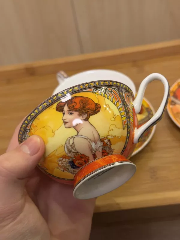 Aladenko fine bone china puodeliai su lėkštutėmis (2 vnt.) - , namai ir interjeras 6