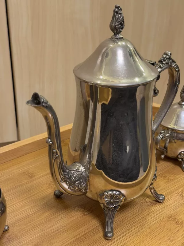 Klasikinis naujasidabrio 3 dalių kavos/arbatos arbatos servizas - , namai ir interjeras 3