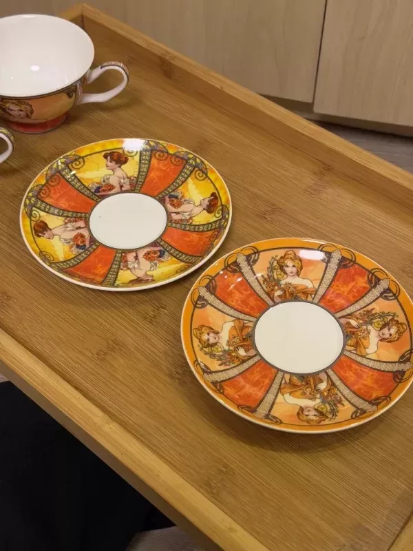Aladenko fine bone china puodeliai su lėkštutėmis (2 vnt.) - , namai ir interjeras 5