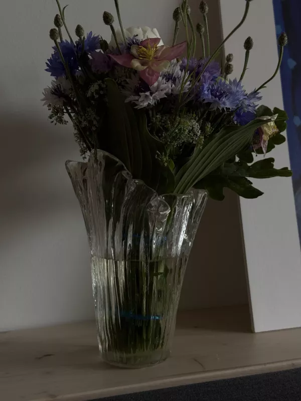 Vintage Muurla Finland Pertti Kallioinen krištolo vaza - , namai ir interjeras 4