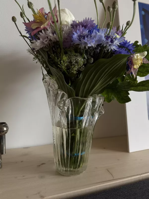 Vintage Muurla Finland Pertti Kallioinen krištolo vaza - , namai ir interjeras 3