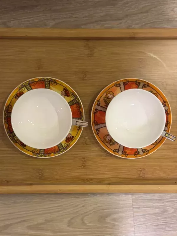 Aladenko fine bone china puodeliai su lėkštutėmis (2 vnt.) - , namai ir interjeras 4