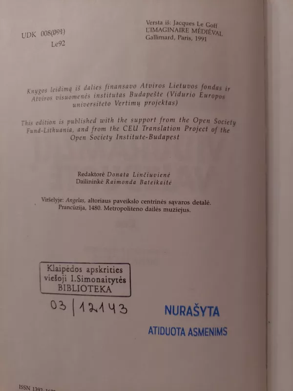 Viduramžių vaizduotė - Jacques Le Goff, knyga 3