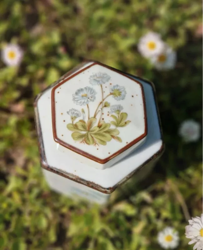 Vintage keraminis indelis su augalais - , namai ir interjeras 3