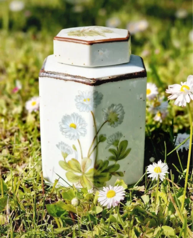 Vintage keraminis indelis su augalais - , namai ir interjeras 2