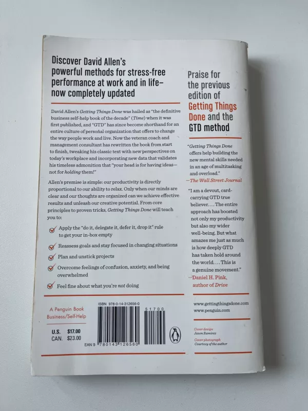 Getting Things Done: the art of stress-free productio - David Allen, knyga 3