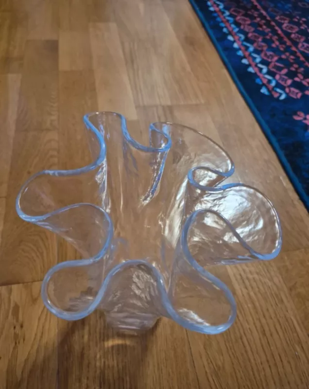 Vintage Muurla Finland Pertti Kallioinen krištolo vaza Eva - , namai ir interjeras 3